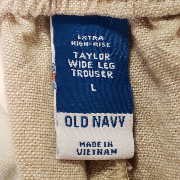 Old Navy Womens Taylor Wide Leg Linen Pants Size L Coastal Beachy Quiet Luxury - Picture 3 of 10
